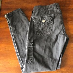 True Religion Size 28 Krista skinny cargo pants